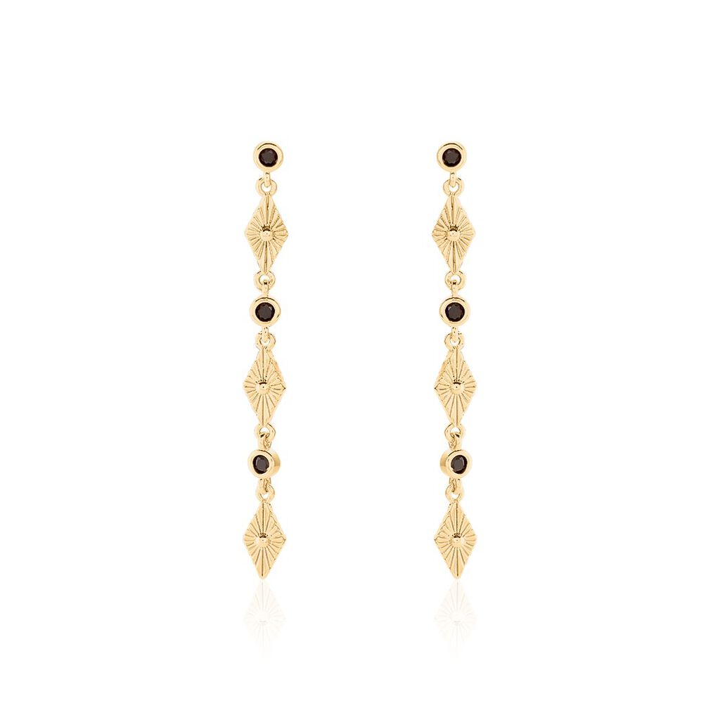 Boucles D'oreilles Pendantes Azteque Plaqué Or Jaune Spinelle - Boucles d'oreilles pendantes Femme | Histoire d’Or