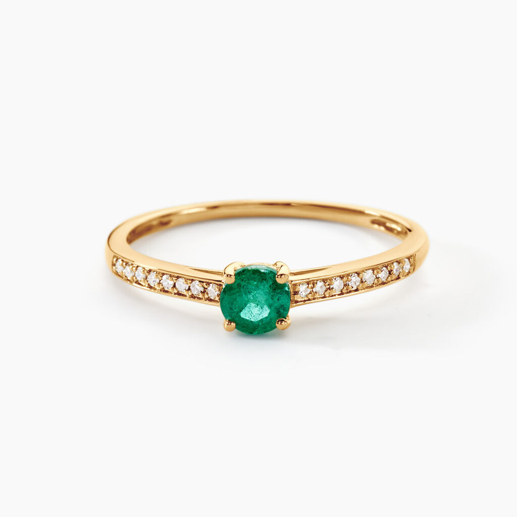 Bague Hardy Or Jaune Emeraude Diamant - Bagues solitaires Femme | Histoire d&rsquo;Or