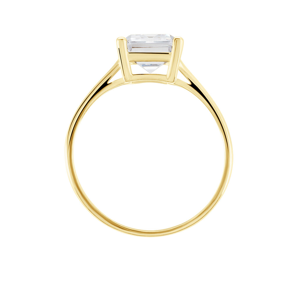 Bague Gatsby Or Jaune Oxyde De Zirconium - Bagues solitaires Femme | Histoire d&rsquo;Or