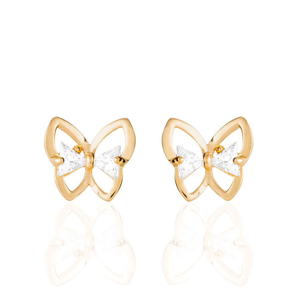 Boucles D'oreilles Pendantes Jelissa Plaqué Or Oxyde De Zirconium - Boucles d'oreilles fantaisie Femme | Histoire d’Or
