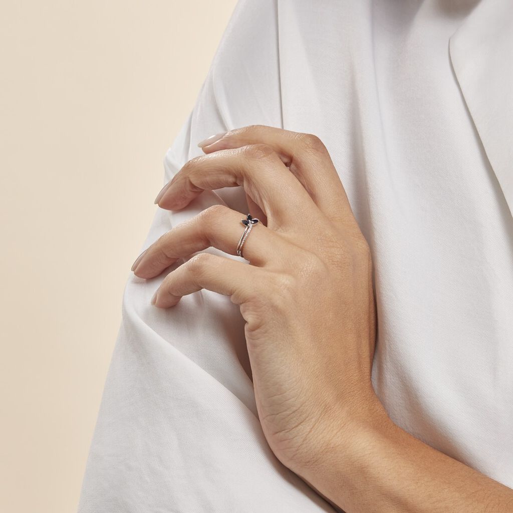 Bague Angie Or Blanc Saphir Diamant - Bagues avec pierre Femme | Histoire d’Or