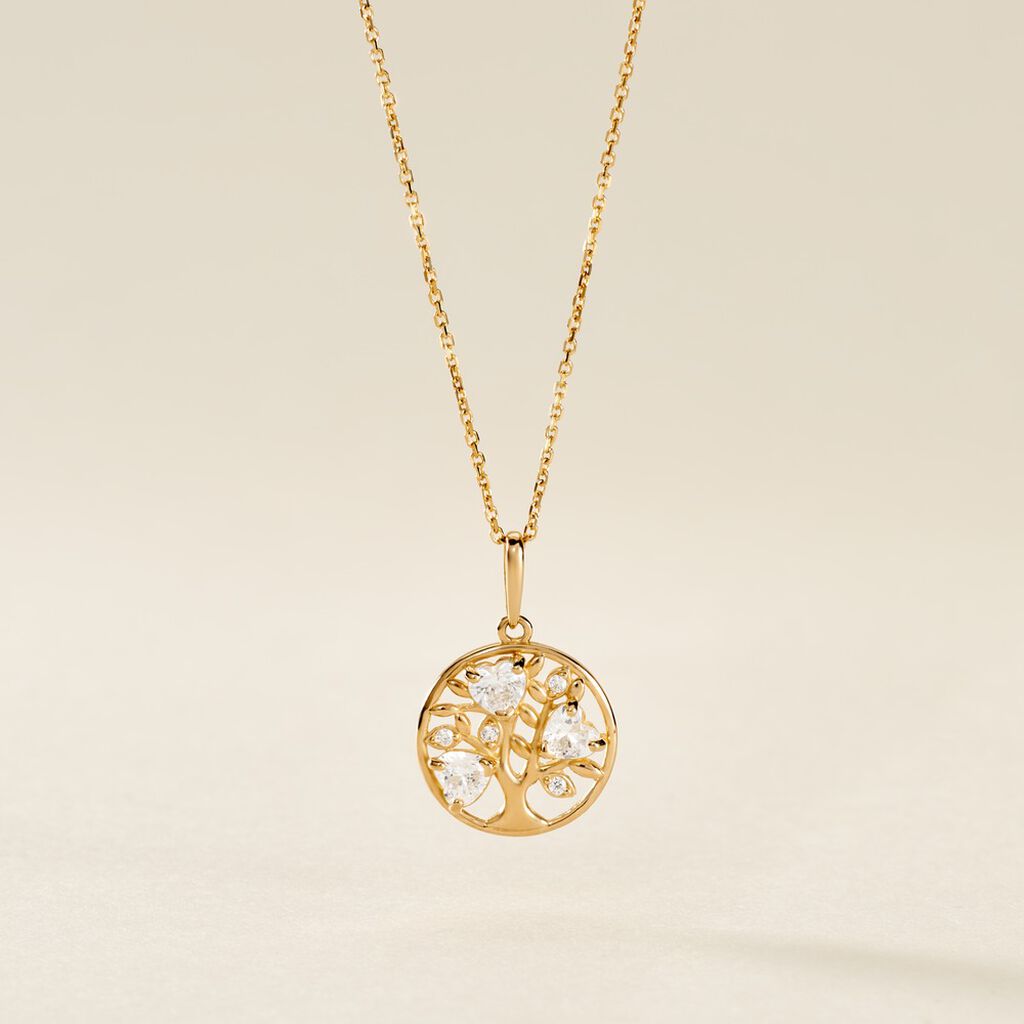 Pendentif Salvalus Or Jaune Oxyde De Zirconium - Pendentifs Arbre de vie Femme | Histoire d’Or
