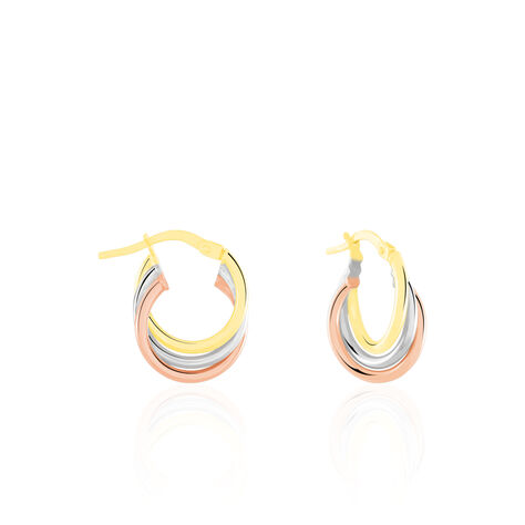 Créoles Tanya Or Tricolore - Boucles d'oreilles créoles Femme | Histoire d’Or