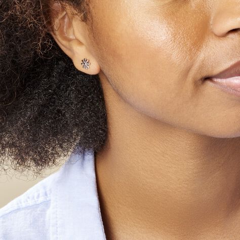 Boucles D'oreilles Puces Yuala Argent Blanc - Boucles d'oreilles fantaisie Femme | Histoire d’Or