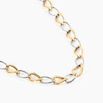 Collier Joice Maille Altern&eacute;e Et Godronne Or Bicolore - Chaines Femme | Histoire d&rsquo;Or