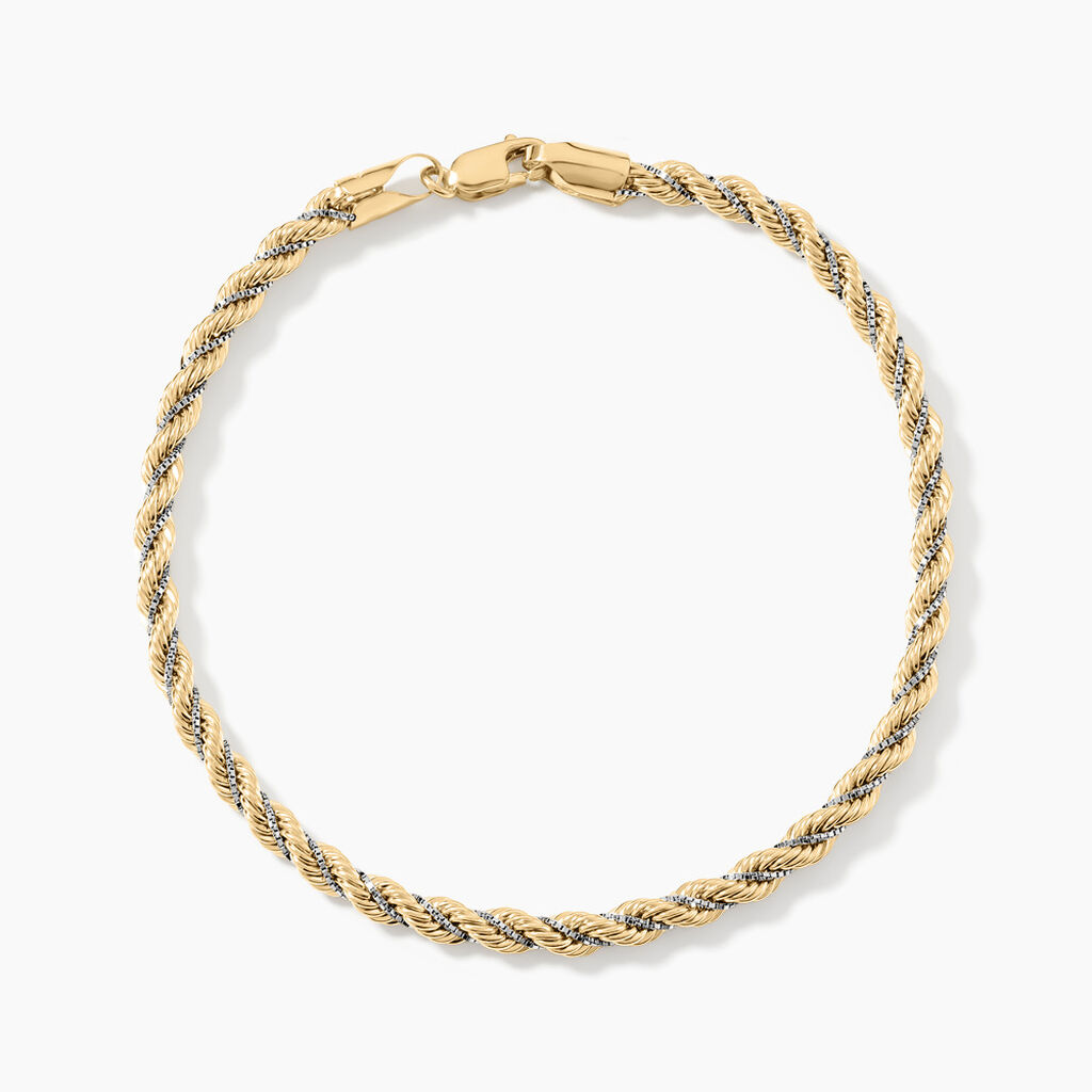 Bracelet Jerryenne Maille Corde Et Venitienne Or Bicolore - Bracelets chaîne Femme | Histoire d’Or