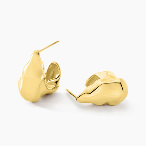 Boucles D'oreilles Siofra Acier Jaune - Boucles d'oreilles créoles Femme | Histoire d’Or