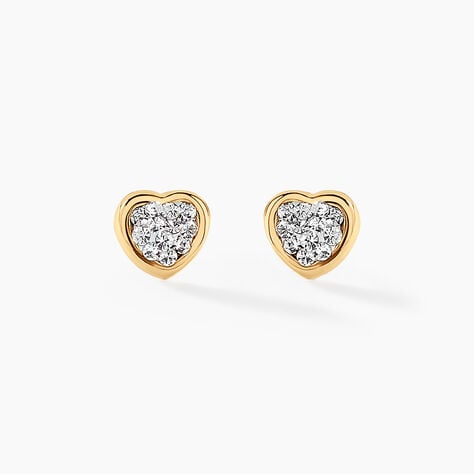 Boucles D'oreilles Puces Latanya Or Jaune Strass - Clous d'oreilles Enfant | Histoire d’Or