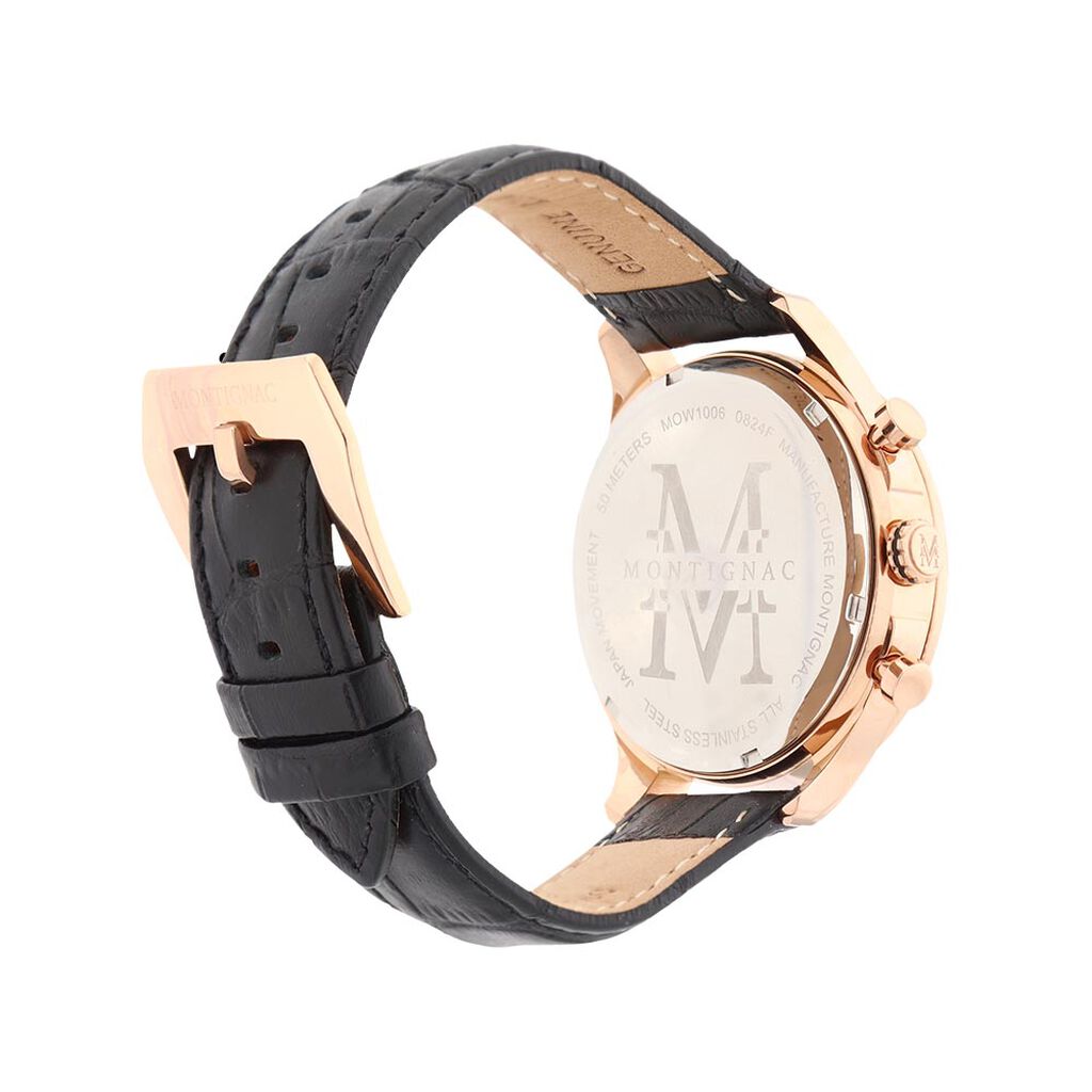 Montre Montignac Round Multifonction Noir - Montres Homme | Histoire d’Or