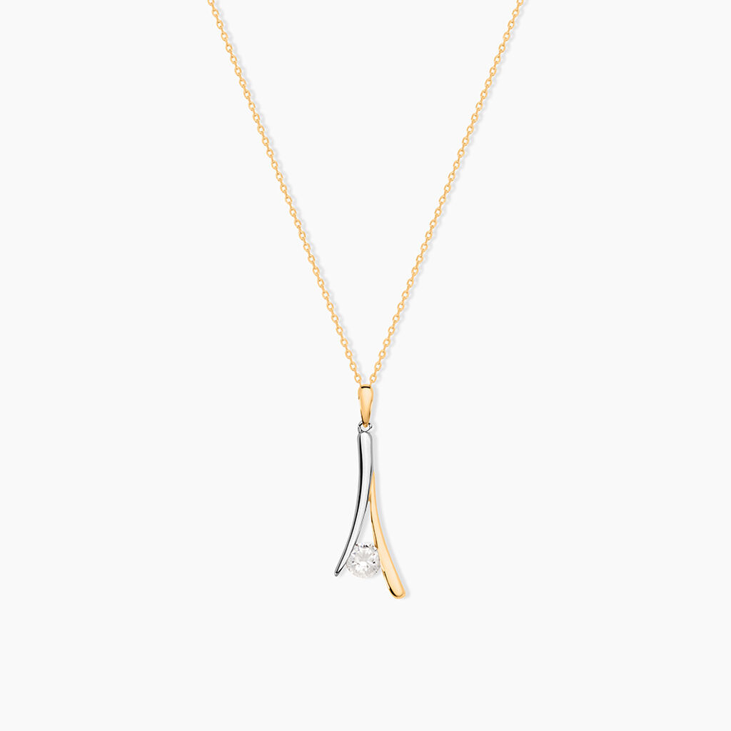 Collier Formev Or Bicolore Oxyde De Zirconium - Colliers Femme | Histoire d&rsquo;Or
