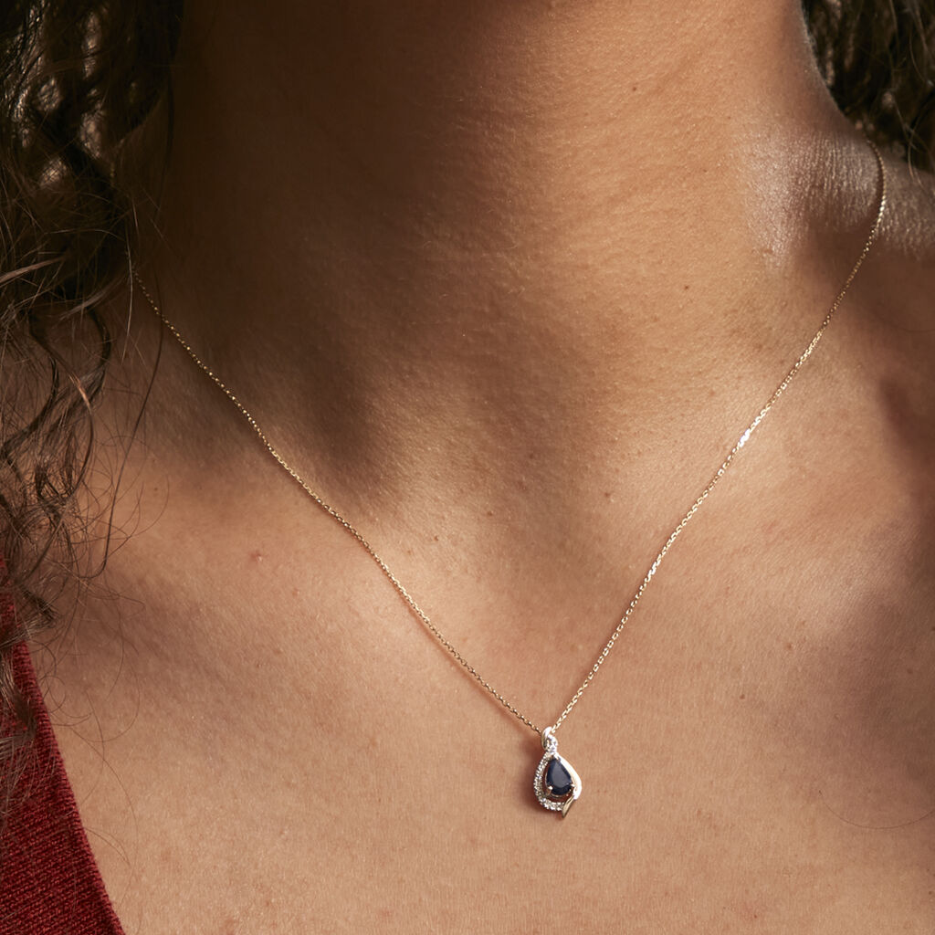 Collier Or Jaune Angelika Saphir - Colliers Femme | Histoire d’Or