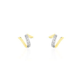Boucles D'oreilles Puces Ouassima Or Jaune Diamant - Clous d'oreilles Femme | Histoire d’Or