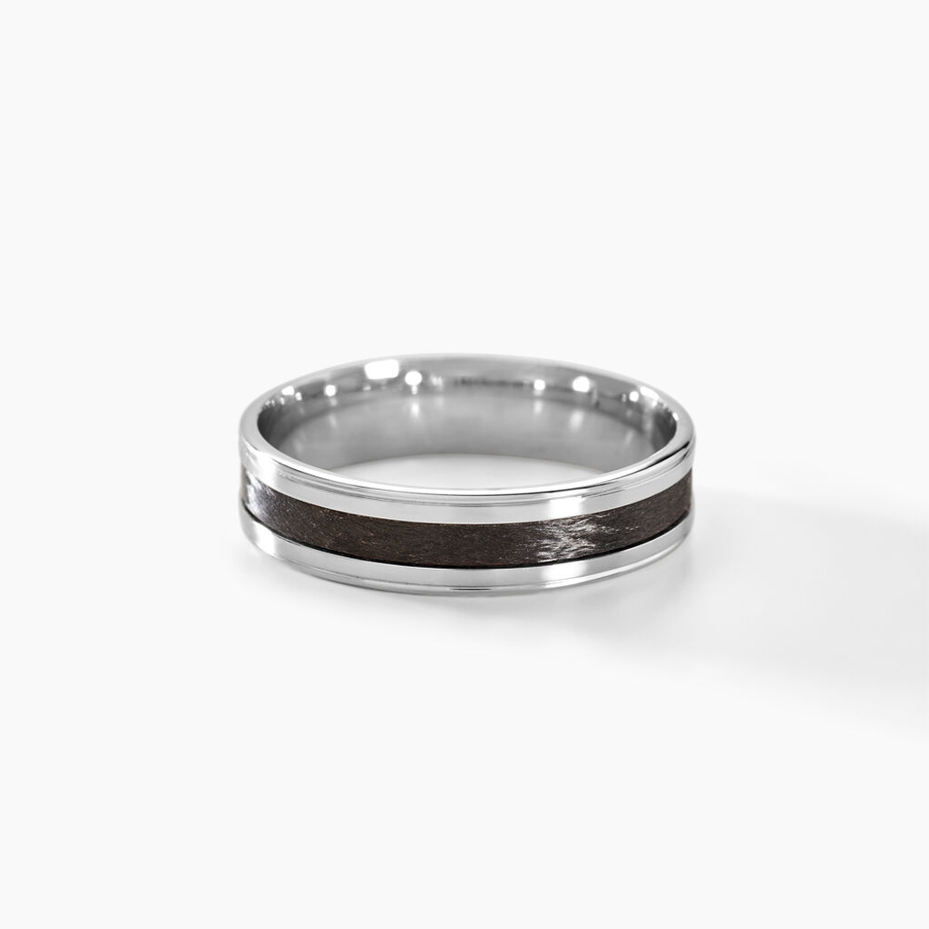 Alliance Dorianne Ruban Plat Argent Blanc - Alliances Homme | Histoire d’Or