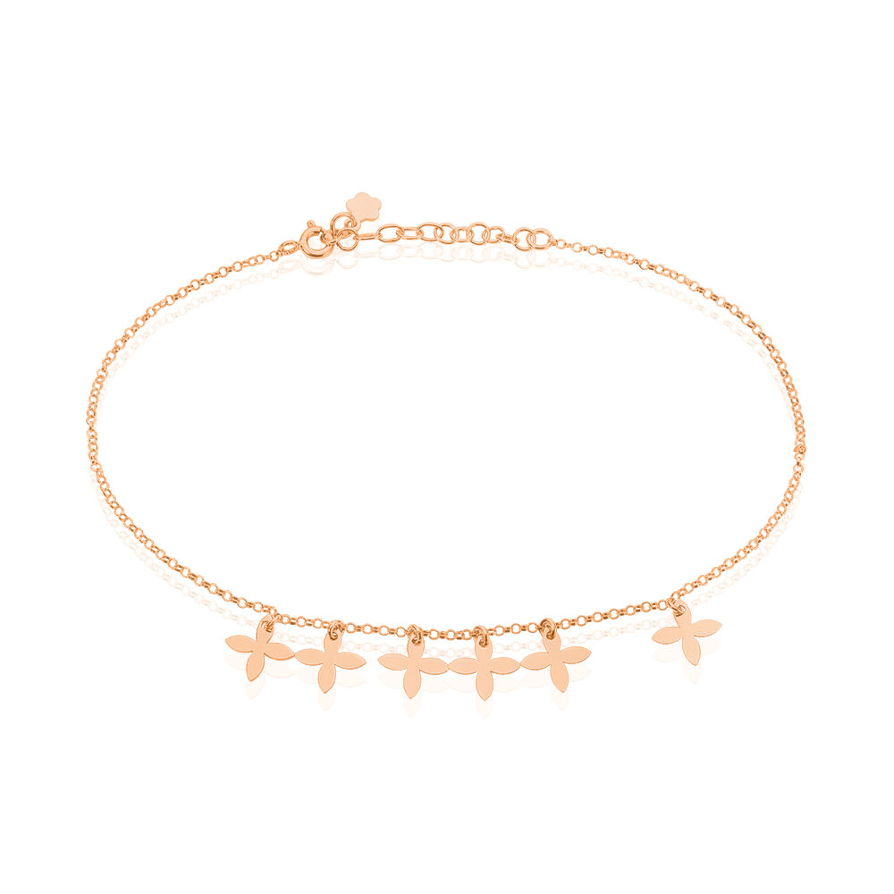 Chaine de cheville argent rose