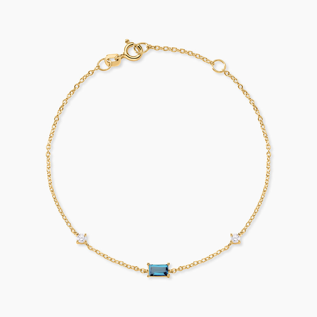 Bracelet Joaneder Argent Dor&eacute; A L'Or 750/1000 Topaze Oxyde De Zirconium - Bracelets Pierre Femme | Histoire d&rsquo;Or