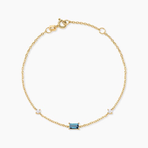 Bracelet Joaneder Argent Dor&eacute; A L'Or 750/1000 Topaze Oxyde De Zirconium - Bracelets Pierre Femme | Histoire d&rsquo;Or