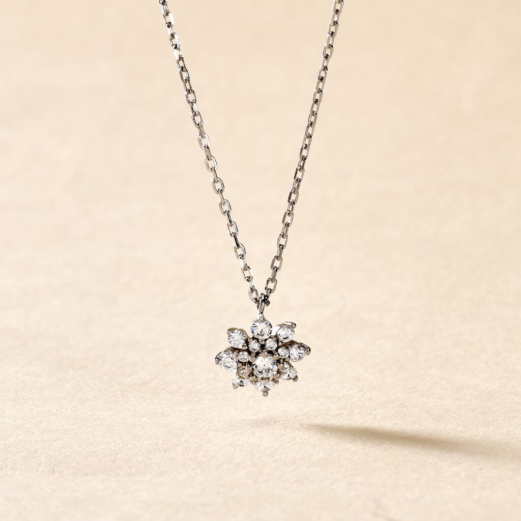 Collier Lorraine Argent Blanc Oxyde De Zirconium - Colliers fantaisie Femme | Histoire d&rsquo;Or