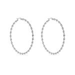 Creoles Acier Blanc Antonello - Boucles d'oreilles cr&eacute;oles Femme | Histoire d&rsquo;Or