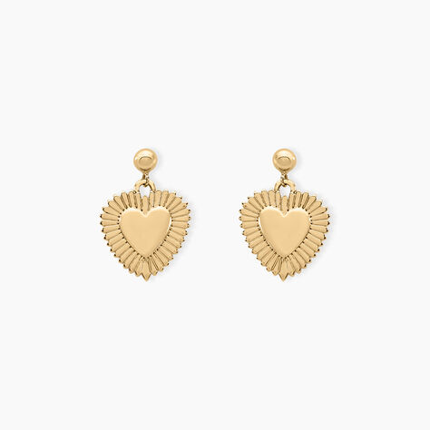 Boucles D'oreilles Pendantes Vasthie Plaque Or Jaune - Boucles d'oreilles fantaisie Femme | Histoire d&rsquo;Or