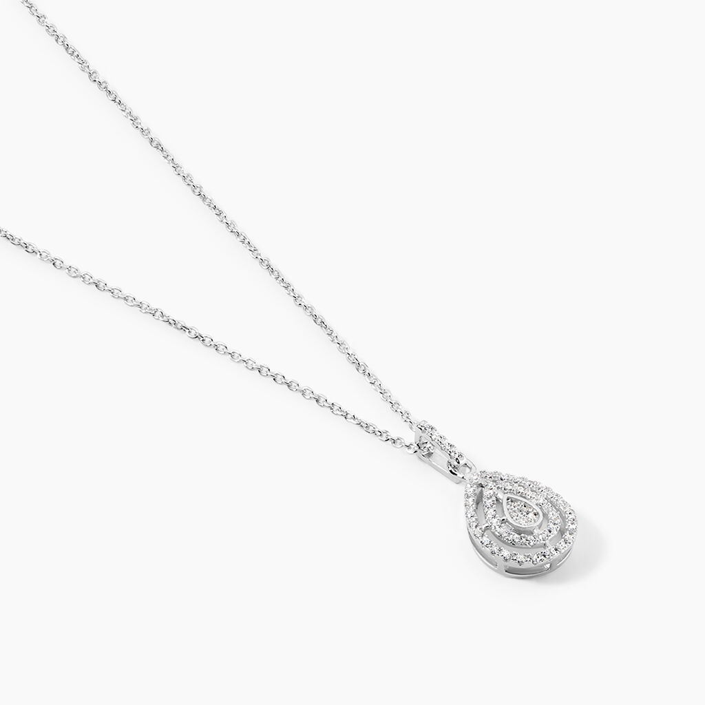 Collier Lysa Argent Blanc Oxyde De Zirconium - Colliers fantaisie Femme | Histoire d&rsquo;Or