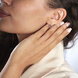 Boucles D'oreilles Danilo Or Blanc Rubis - Boucles d'oreilles pendantes Femme | Histoire d’Or