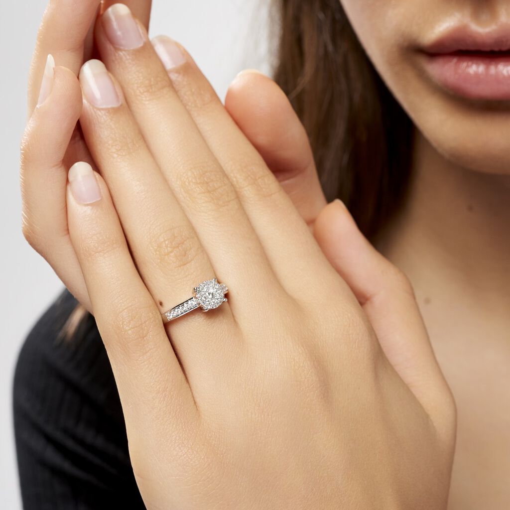 Bague Serena Or Blanc Diamant - Bagues avec pierre Femme | Histoire d’Or