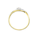 Bague Solitaire Peline Or Bicolore Oxyde De Zirconium - Bagues solitaires Femme | Histoire d&rsquo;Or