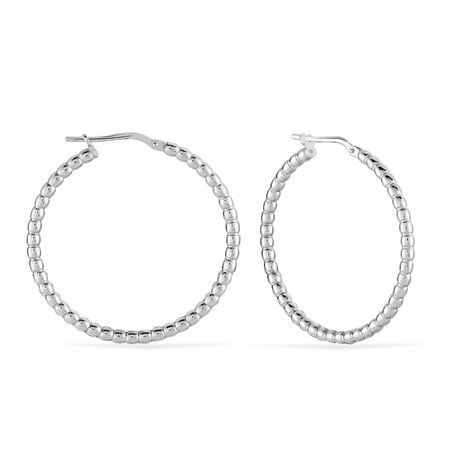 Créoles Adyson Effet Perle Argent Blanc - Boucles d'oreilles créoles Femme | Histoire d’Or