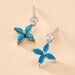 Boucles D'oreilles Puces Bluebirds Argent Blanc Turquoise Oxyde - Boucles d'oreilles fantaisie Femme | Histoire d’Or