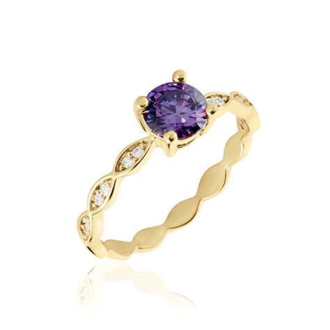 Bague Kurt Plaqué Or Jaune Oxyde De Zirconium - Bagues solitaires Femme | Histoire d’Or