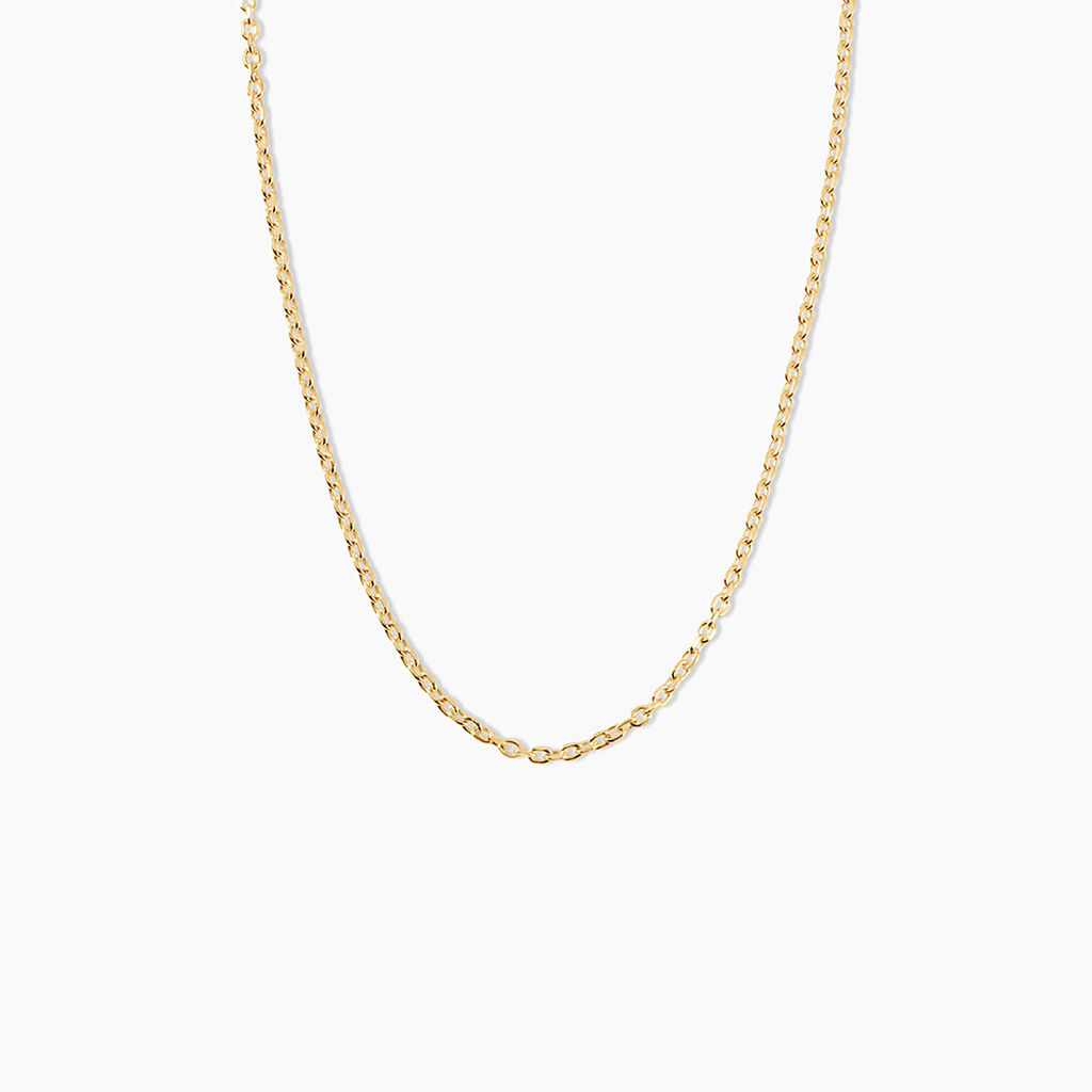 Chaine Igoa Maille Forcat Diamantee Argent Dor&eacute; A L'Or 750/1000 - Chaines Unisex | Histoire d&rsquo;Or