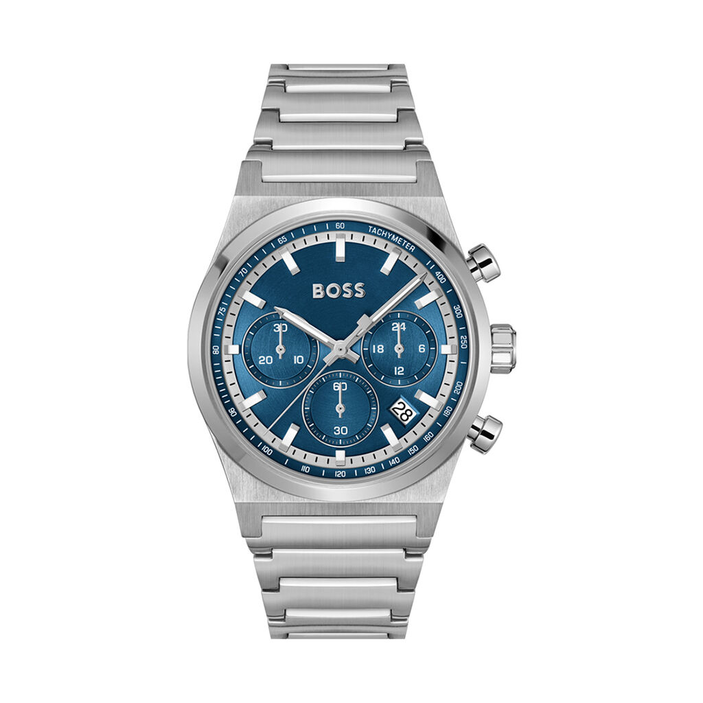 Montre Boss Candor Chrono Bleu - Id&eacute;es cadeaux Homme | Histoire d&rsquo;Or