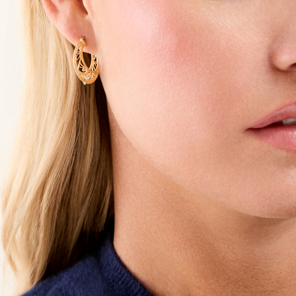 Cr&eacute;oles Florinda Or Jaune - Boucles d'oreilles 18 carats Femme | Histoire d&rsquo;Or
