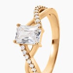 Bague Blair Plaqu&eacute; Or Jaune Oxyde De Zirconium - Bagues solitaires Femme | Histoire d&rsquo;Or