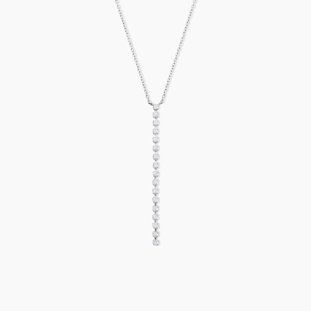 Collier Whitney Argent Blanc Oxyde De Zirconium - Colliers fantaisie Femme | Histoire d&rsquo;Or