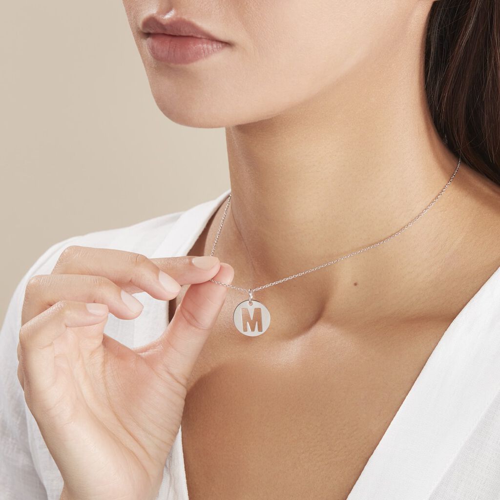 Pendentif Elio M Argent Blanc - Pendentifs Famille | Histoire d’Or