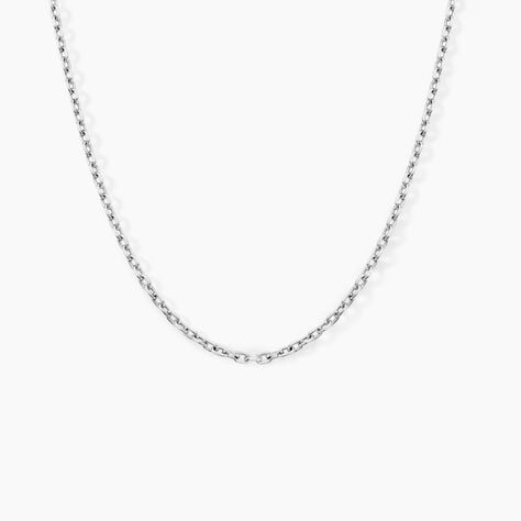 Cha&icirc;ne Claudine Maille For&ccedil;at Argent Blanc - Chaines Famille | Histoire d&rsquo;Or