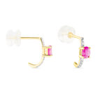 Demi Cr&eacute;oles Barrett Or Jaune Rubis Diamant - Boucles d'oreilles cr&eacute;oles Femme | Histoire d&rsquo;Or