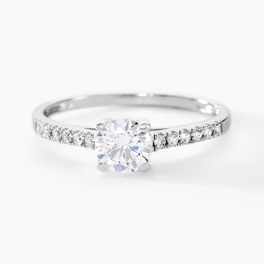 Bague Manon Or Blanc Oxyde De Zirconium - Bagues solitaires Femme | Histoire d&rsquo;Or