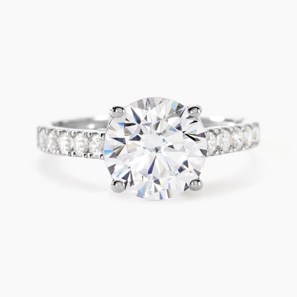 Bague Solitaire Terese Or Blanc Oxyde De Zirconium - Bagues solitaires Femme | Histoire d&rsquo;Or