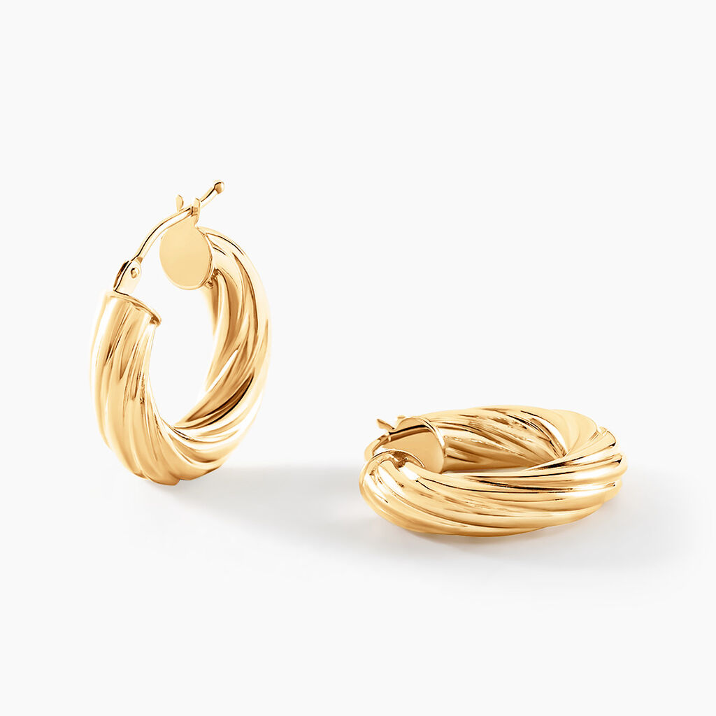 Créoles Thiago Or Jaune - Boucles d'oreilles créoles Femme | Histoire d’Or