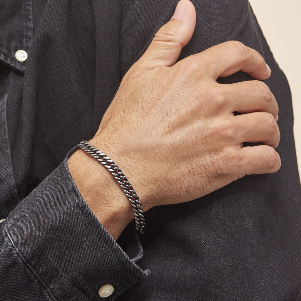Bracelet Acier Noir Et Gris Cristiano - Bracelets Homme | Histoire d’Or