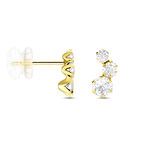 Boucles D'oreilles Puces Or Jaune Albizia Oxydes De Zirconium - Clous d'oreilles Femme | Histoire d&rsquo;Or