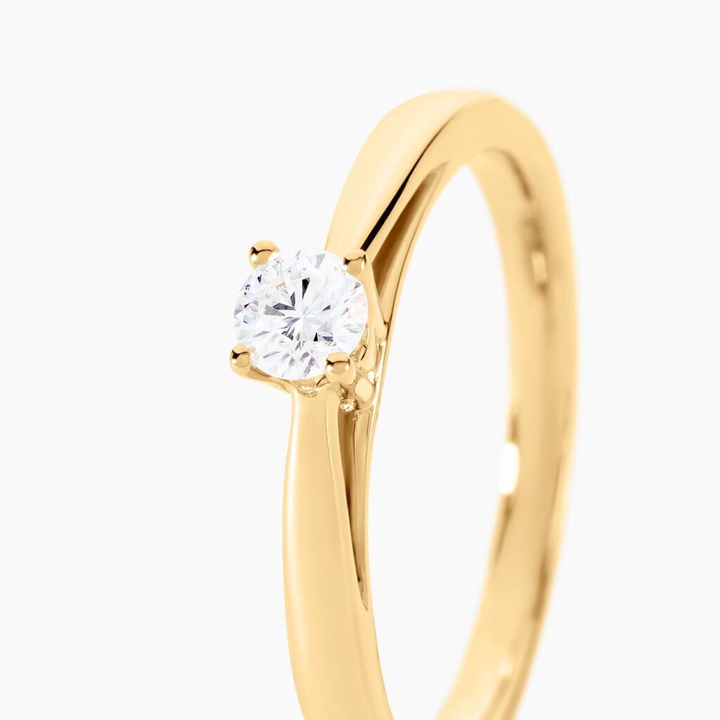 Bague Soltaire Iris Or Jaune Diamant - Bagues solitaires Femme | Histoire d&rsquo;Or