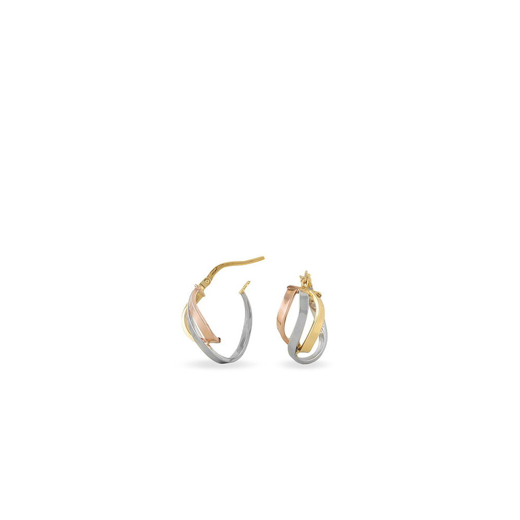 Créoles Horus Or Tricolore - Boucles d'oreilles créoles Femme | Histoire d’Or