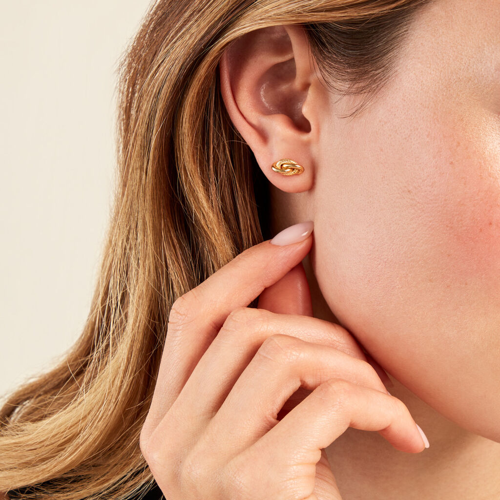 Boucles D'oreilles Puces Niko Or Jaune - Clous d'oreilles Famille | Histoire d’Or