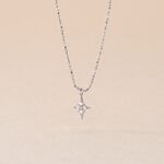 Collier Astre Precieux Argent Blanc Oxyde De Zirconium - Colliers fantaisie Femme | Histoire d&rsquo;Or