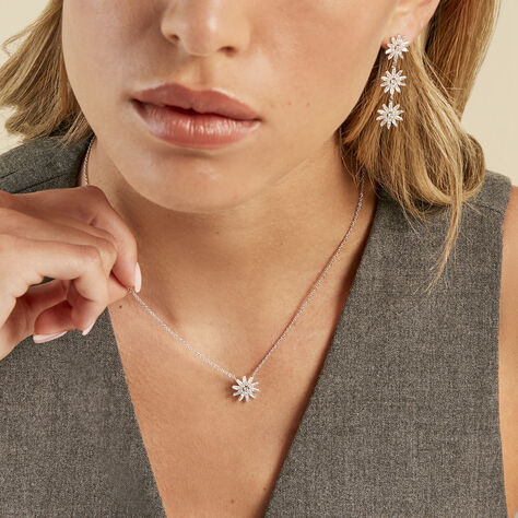 Collier Daisy Argent Blanc Oxyde De Zirconium - Colliers fantaisie  | Histoire d’Or