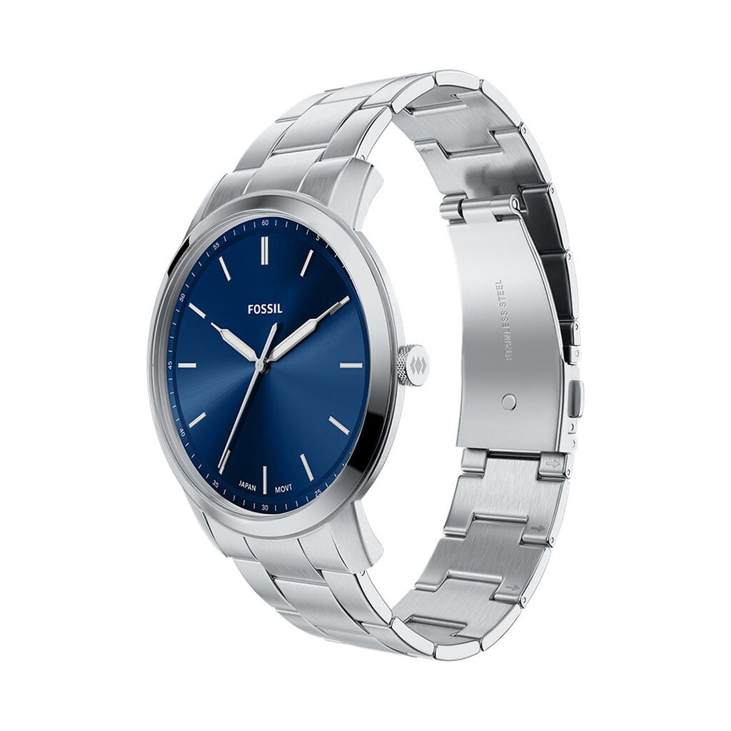 Montre Fossil Minimalist Bleu - F&ecirc;te des p&egrave;res Homme | Histoire d&rsquo;Or