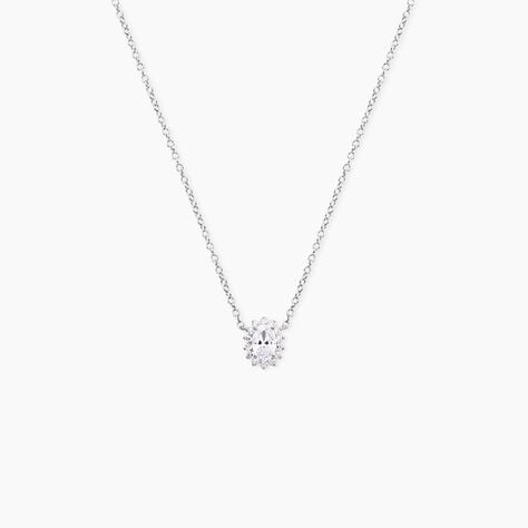 Collier Liz Argent Blanc Oxyde De Zirconium - Colliers fantaisie Femme | Histoire d&rsquo;Or